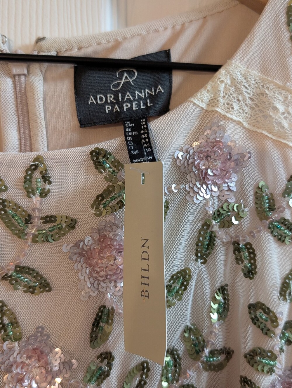 BHLDN x Adrianna Papell Samba Beaded Gown SIZE 10 - Picture 10 of 14